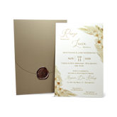 Partecipazione Matrimonio rettangolare con Pampas  - Codice F1763